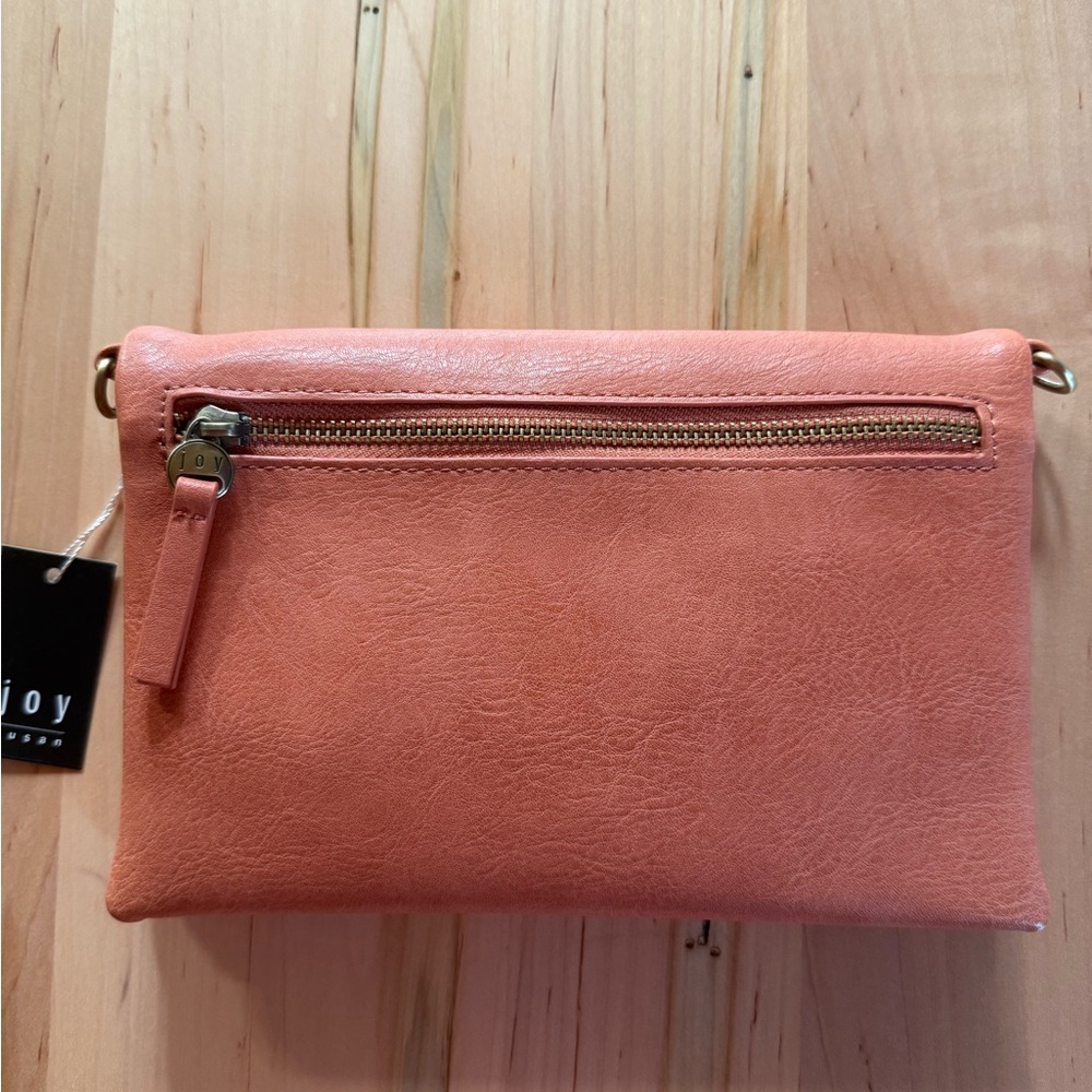 Joy Susan Coral Vegan Clutch with optional strap included - NWT